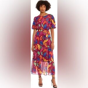 Donna Morgan Women's Puff Elbow Sleeve Maxi Dress 10